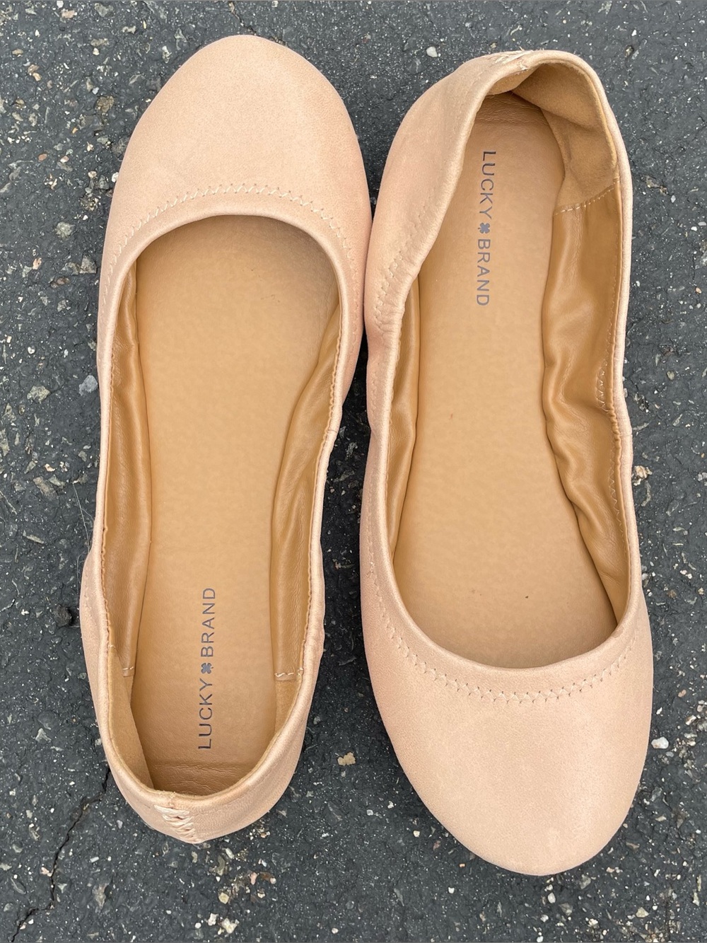 Lucky Brand “Erin” Blush Nude Leather Ballet Flats